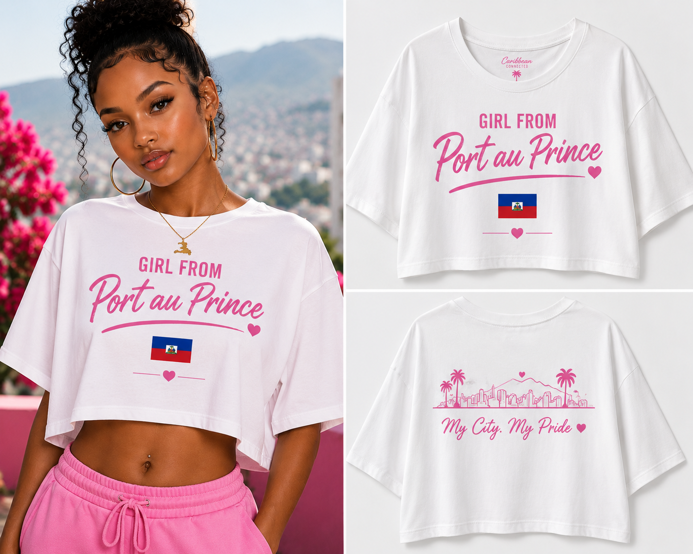 Girl From Port-au-Prince™ Crop Tee – My City, My Pride Edition Loose Fit